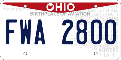 OH license plate FWA2800