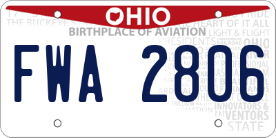 OH license plate FWA2806