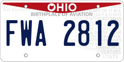 OH license plate FWA2812