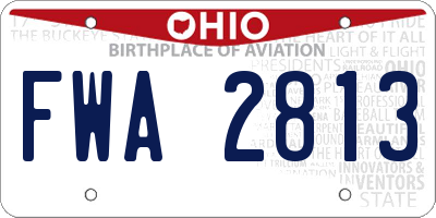 OH license plate FWA2813