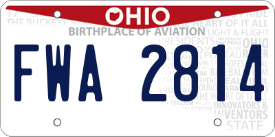 OH license plate FWA2814