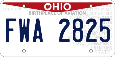 OH license plate FWA2825