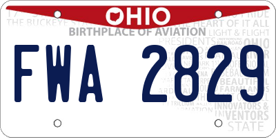 OH license plate FWA2829