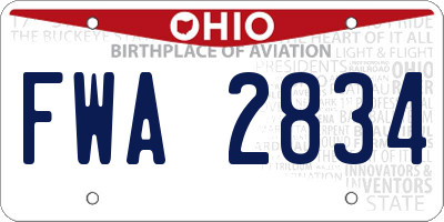 OH license plate FWA2834