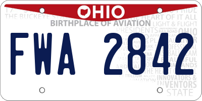 OH license plate FWA2842