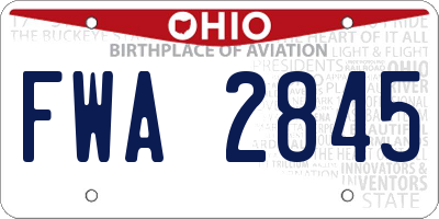 OH license plate FWA2845