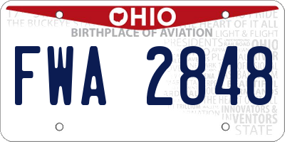 OH license plate FWA2848