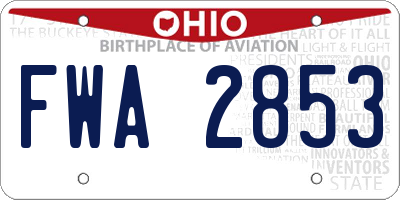OH license plate FWA2853