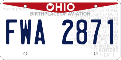 OH license plate FWA2871
