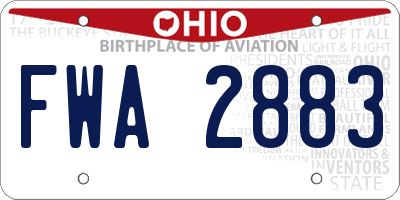 OH license plate FWA2883