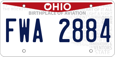 OH license plate FWA2884
