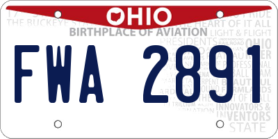 OH license plate FWA2891