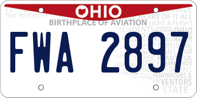 OH license plate FWA2897