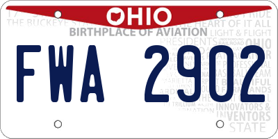 OH license plate FWA2902