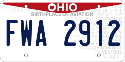 OH license plate FWA2912
