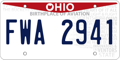OH license plate FWA2941