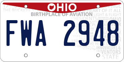 OH license plate FWA2948