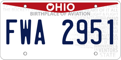 OH license plate FWA2951