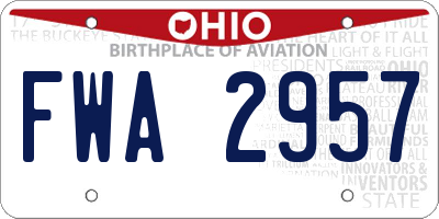 OH license plate FWA2957
