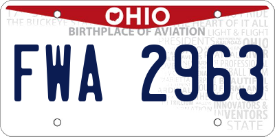 OH license plate FWA2963