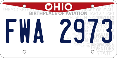 OH license plate FWA2973