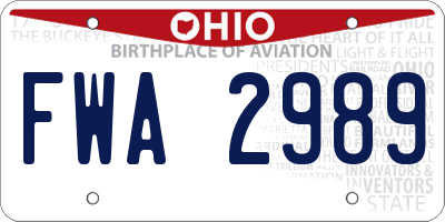 OH license plate FWA2989