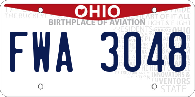 OH license plate FWA3048