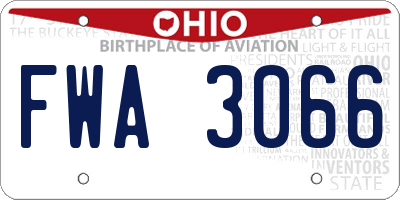 OH license plate FWA3066