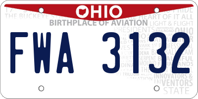 OH license plate FWA3132