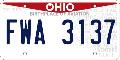 OH license plate FWA3137