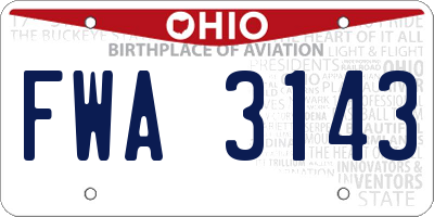OH license plate FWA3143