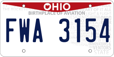 OH license plate FWA3154