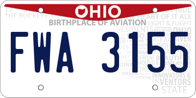 OH license plate FWA3155