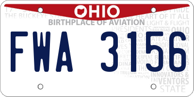 OH license plate FWA3156