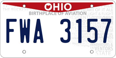 OH license plate FWA3157