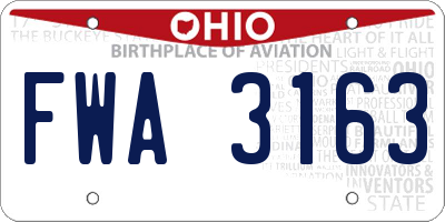 OH license plate FWA3163