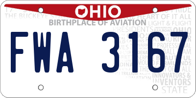 OH license plate FWA3167