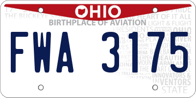OH license plate FWA3175