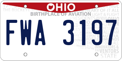 OH license plate FWA3197
