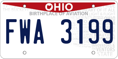 OH license plate FWA3199