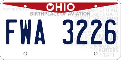 OH license plate FWA3226