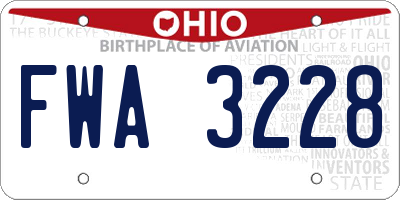 OH license plate FWA3228