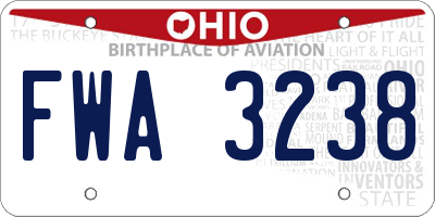OH license plate FWA3238