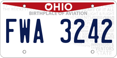 OH license plate FWA3242