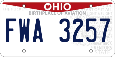 OH license plate FWA3257