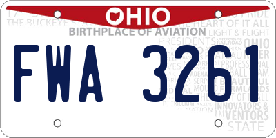 OH license plate FWA3261