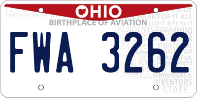 OH license plate FWA3262