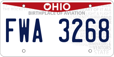 OH license plate FWA3268