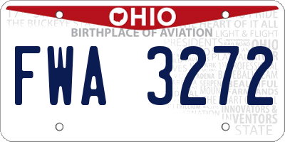 OH license plate FWA3272