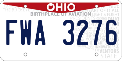 OH license plate FWA3276
